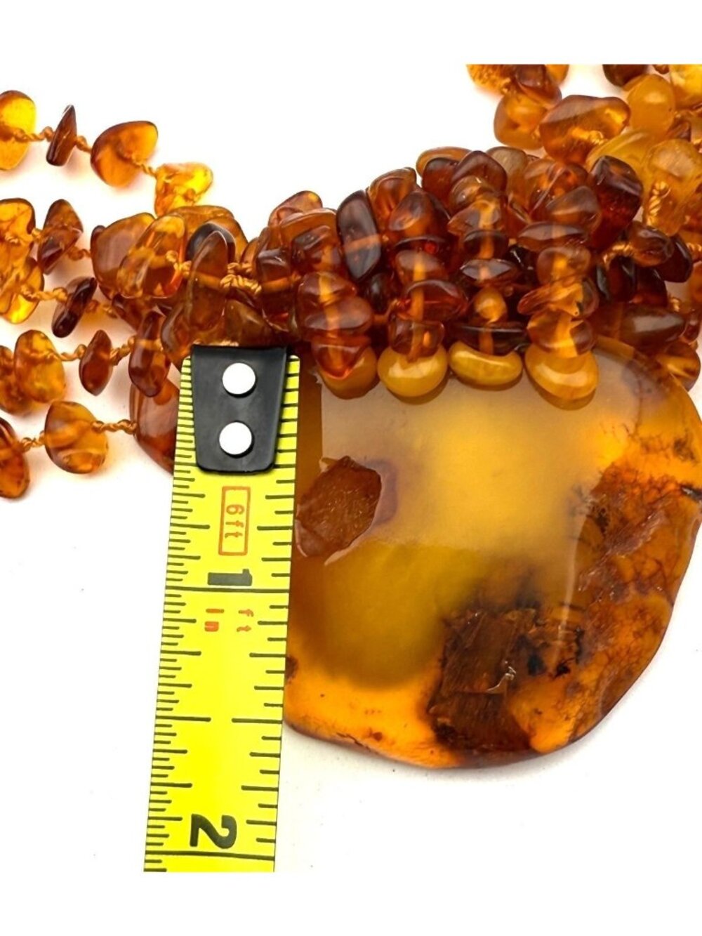 Vintage Genuine Amber Necklace Honey Butterscotch Multi Strand Pendant 20” 79g - Picture 13 of 16